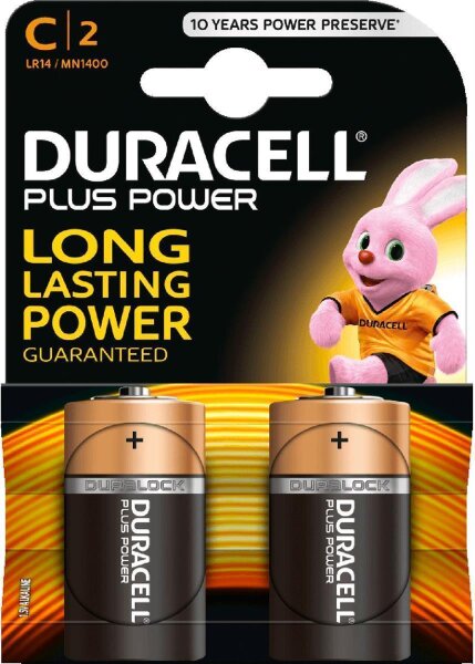 Duracell C LR14 Baby 1,5 V Alkaline Batterie 2er Blister MN1400 Mezza Torcia MN1400