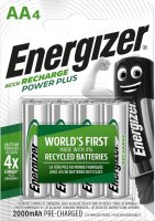 Energizer Power Plus AA 2000 mAh Akku 4er Blister Mignon...