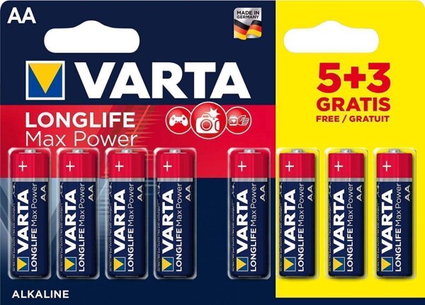 Varta 2x Longlife Max Power 8er Blister AA Alkaline 1,5V LR6 Mignon Stilo MN1500 4706