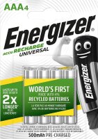Energizer 3x Recharge Universal AAA 500 mAh Akku 4er...