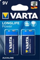 Varta Longlife Power Alkaline 9V Batterie 2er Blister 4922