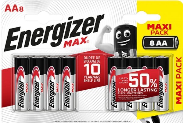 Energizer Max AA 8er Blister Mignon Batterie 1,5V E300112400