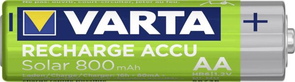 Varta Recharge Accu Solar AA 800 mAH wiederaufladbarer Akku HR6 Mignon NiMh Bulk 56736