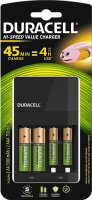 Duracell 1x Speed-Lader 4 Std + 2x AA Akku 1300 mAh + 2x...