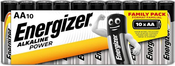 Energizer Alkaline Power AA 10er Shrink Mignon Batterie 1,5V LR06 E300172900