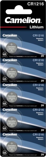 Camelion 20x Lithium Knopfzelle CR1216 5034LC 1216 3V 5er Blister 13005216