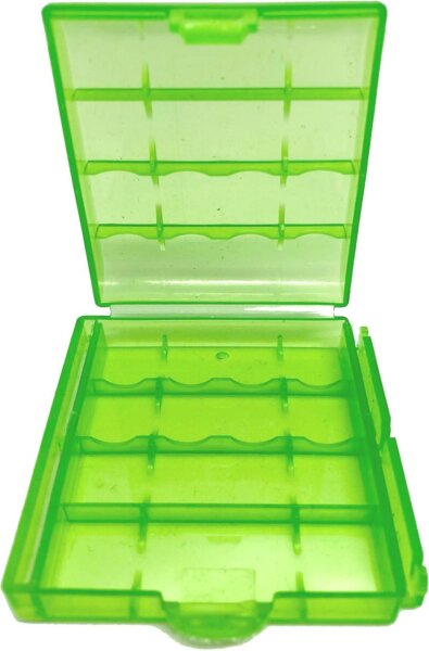 Top Batteriebox grün für 4 Stk. Mignon AA oder Micro AAA Batterien und Akkus Akkubox zur Aufbewahrung - ohne Akkus EBB-G14013