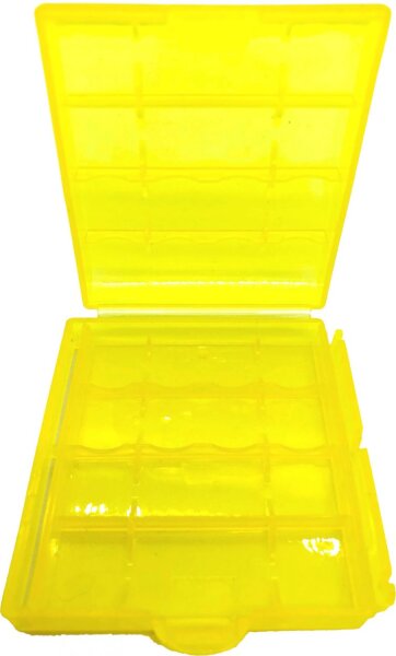 Top Batteriebox gelb für 4 Stk. Mignon AA oder Micro AAA Batterien und Akkus Akkubox zur Aufbewahrung - ohne Akkus EBB-GB14013