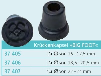 »BIG FOOT« Krückenkapsel 18,5 - 20,5 mm 1Stück