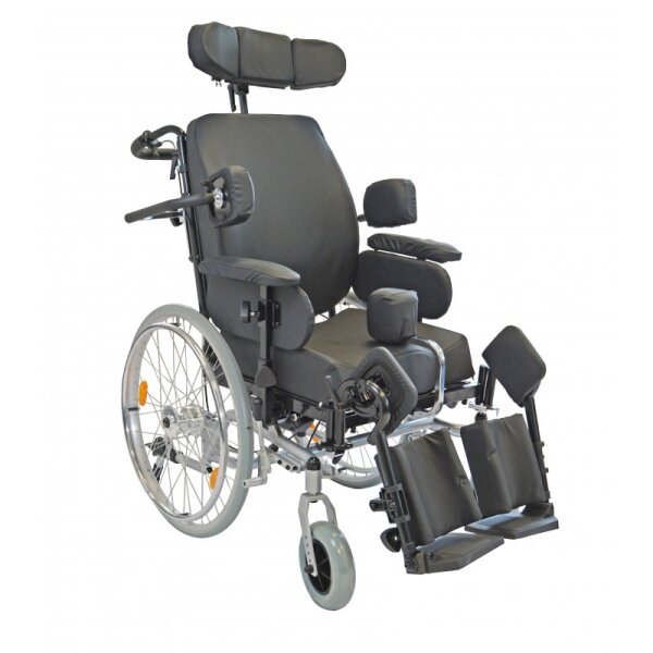 Multifunktionsrollstuhl TMM TB 41-46Sitzbreite 41-46cm, Trommelbremse, Farbe silber