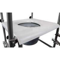 TSF Fahrbarer Toilettenstuhl Rostfrei mit Rückenlehne Neu belastbar bis 130KG