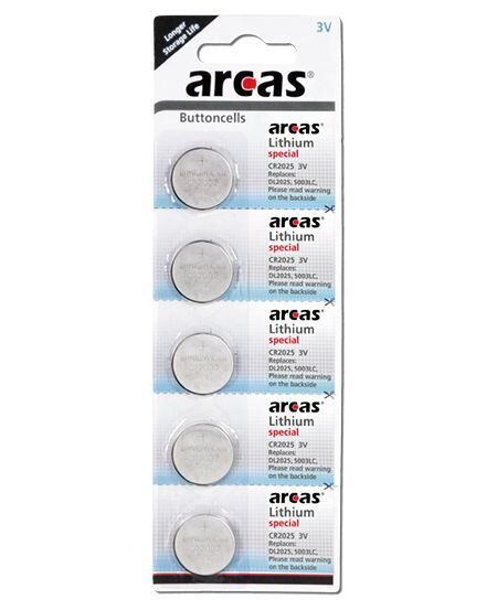 Arcas Lithium CR2025 Knopfzelle 3V 5er Blister 137 05025