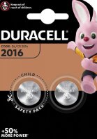 Duracell 100x Knopfzelle Lithium CR2016 2er Blister 3V...