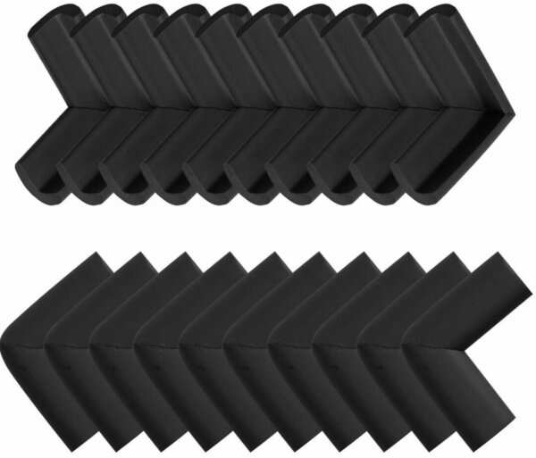 Top 20er Tisch Sicherheits Eckenschutz aus Schaumstoff Schwarz mit Kleber Kantenschutz mit Kleber Stoßschutz Kindersicherung KSBS-01