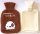 Top Wärmflasche Bettflasche 1000 ml Braun mit Bezug und Kängurutasche für Kinder und Erwachsene WFBR-02