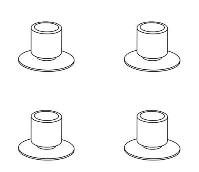 Gummifüße f.TOMTARDuschhocker/-stuhl(VE4)