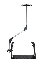 INFUSIONSHALTER.TR für Standard- Rollatoren z.B.Troja und Geminosilber matt/ schwarzAlu/ Kunststoff