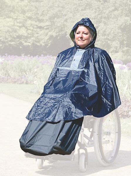 Regenponcho B dunkelblau Polyester Gewebe