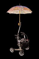 ROLLATORSCHIRMHALTER.TRschwarz, silberAluminium, Kunstoff
