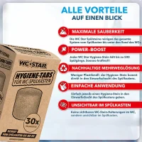 WC-Star 30 X Hygienesteine für Unterputz-WC mit Einwurfschacht