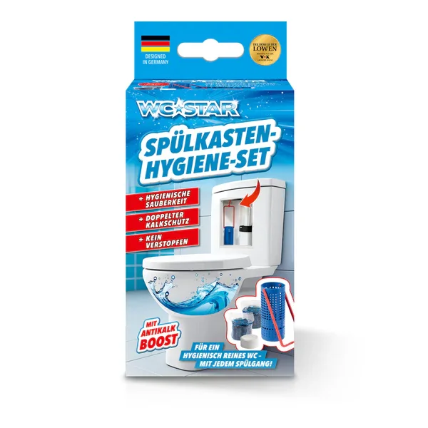 WC-Star Spülkasten-Hygiene-Set für Sauberkeit & Frische vom Spülkasten bis ins WC | WC-Reiniger-Set mit Aktiv-Frische & Antikalk-Boost