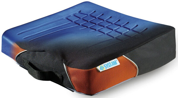 Anti-Dekubitus-Sitzkissen Viscoflex mit Jerseybezug, anthrazit-orange>>>>38 x 38 cm