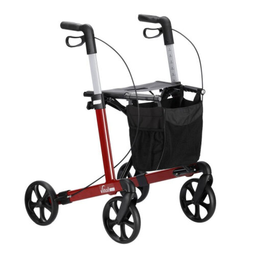 Rollator vital classic, inkl. Stofftasche, max 150 kg bel.>>>>Farbe: kirschrot SH 54 cm