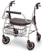 Rollator XXL mit Rückenbügel, Sitz,Korb,PU,...