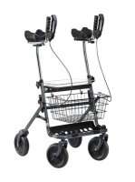 Rollator FAKTO+ ARTHRITIS,Korb,Tablett,PU,mangan grey met.,