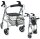 Leichtgewichtrollator Gigo 2G anatomische Griffe, Tablett,Korb,silber>>>>