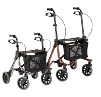Rollator TAiMA M m.Stockhalter,u.Netz,PU,braunmetallic,SH59,