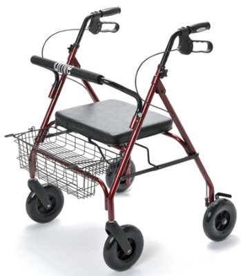 Drive Medical Rollator GoLite 200 XXL rot>>>>Mit Korb, Tablett und Rückenstütze