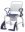 Toilettenrollstuhl BOSTON 5" Räder,bis 150Kg, grau/blau>>>>