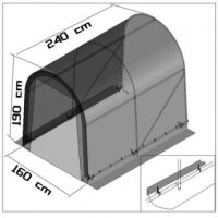 Garage PE PVC 610g/m² Grau Motorrad Scooter Fahrrad Krankenstühle Lagerung