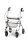 Rollator IDEAL m.Tablett,Korb,Stockhalter,PU,silber,