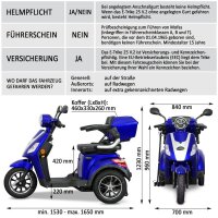 E-Trike 25 V.2 Blei-Gel, Blau