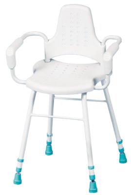 Duschstuhl PRIMA m.Armlehnen SH42-57cm, weiß>>>>