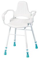 Duschstuhl PRIMA m.Armlehnen SH42-57cm, weiß>>>>
