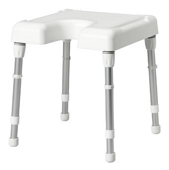 Duschhocker MONACO mit Ausschnitt, weiß>>>>