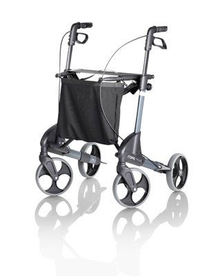 Rollator Topro Troja Original inkl. Stoffsitz und Netzkorb (max. 10 kg), silber>>>>Gr. M