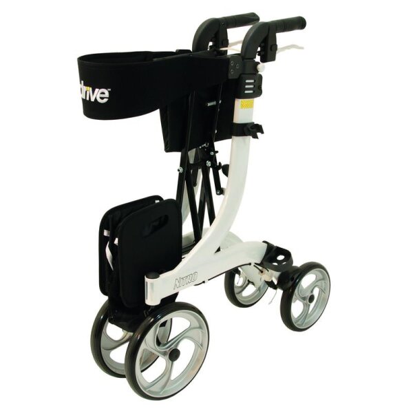 Rollator NITRO mit Stockhalter Stoff-/ Netztasche>>>>Farbe: weiß Gr. M