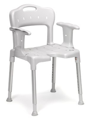 Duschstuhl SWIFT mit Armlehnen und Ausschnitt SH44-59cm>>>>Farbe: grau