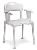 Duschstuhl SWIFT mit Armlehnen und Ausschnitt SH44-59cm>>>>Farbe: grau
