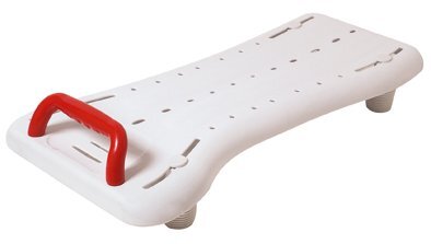 Badewannenbrett Benny mit Haltegriff, weiß-rot>>>>73 cm