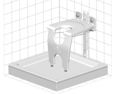 Duschklappsitz varioporto, weiß>>>>