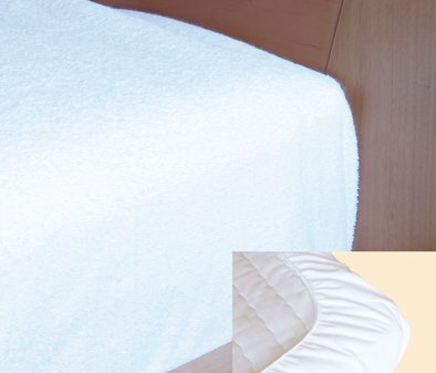 Spannbettbezug Folie/Frottee, weiß>>>>90 x 200 cm