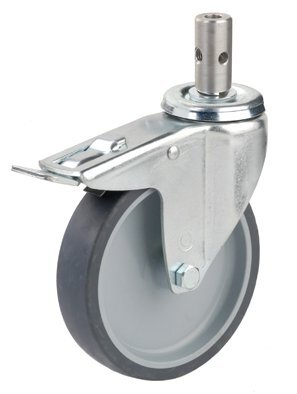 Rad für Toilettenrollstuhl mit Doppelstop 125mm Durchmesser>>>>
