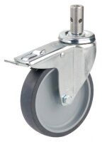 Rad für Toilettenrollstuhl mit Doppelstop 125mm Durchmesser>>>>