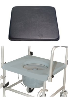 Sitzpolster für Toilettenrollstuhl TRS 130, schwarz>>>>