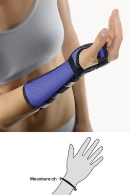 Bort Arm-u.Handgelenkstützem.Aluschiene li.blau Gr.L